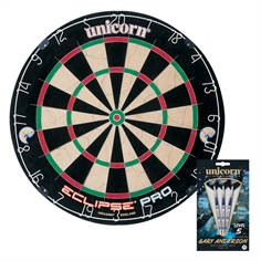 Unicorn Eclipse Pro med Striker Tungsten Dartpile